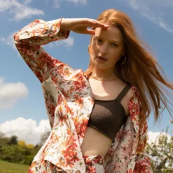 Bertioli By Thyme Silkwear Silk Shirt In Wild Rose With Stripe