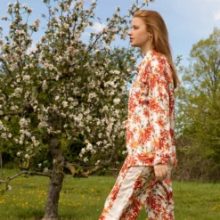 Bertioli By Thyme Silk Trousers In Wild Rose With Stripe 10 Bertioli By Thyme Silk Trousers In Wild Rose With Stripe