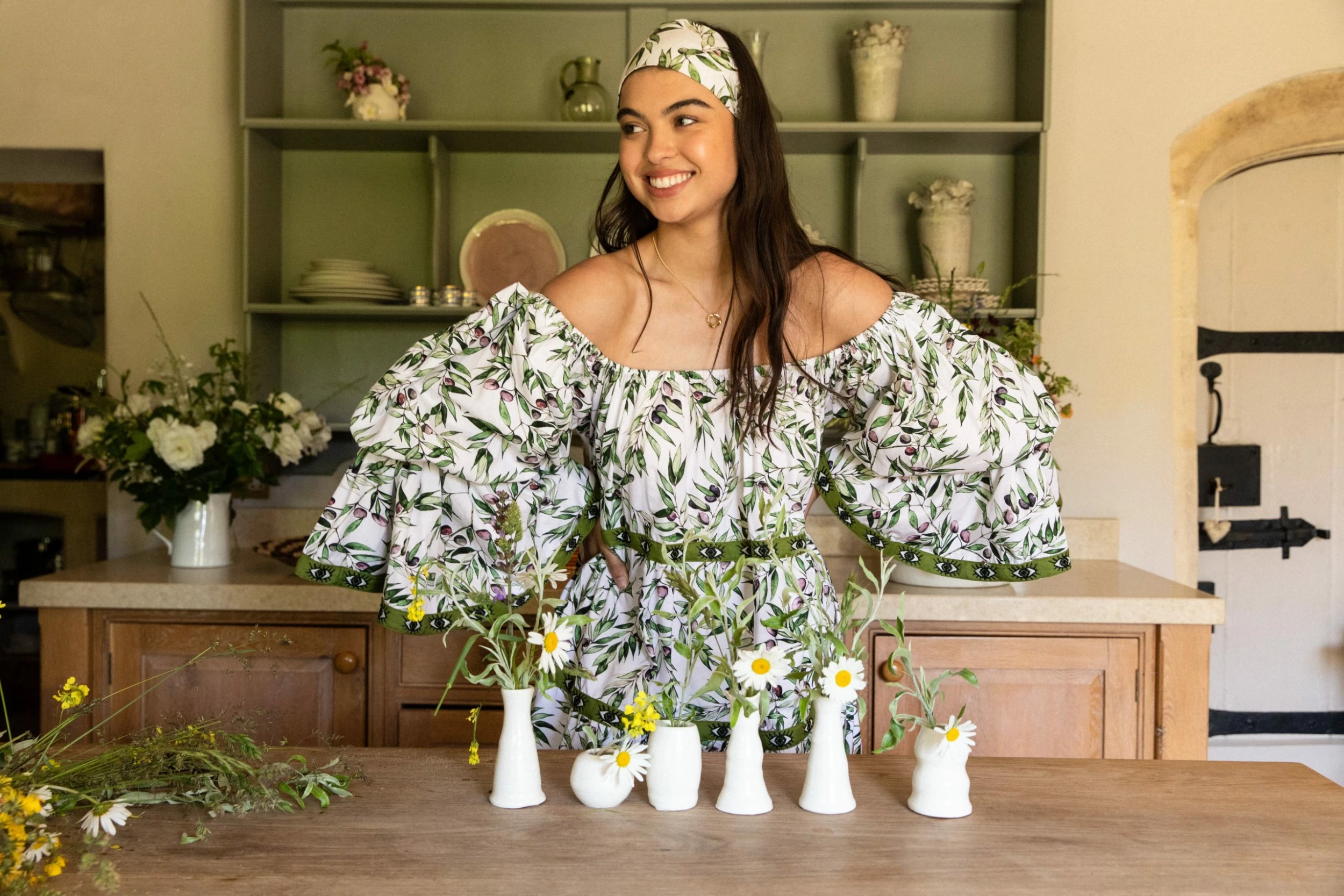 Flora Sardalos Womenswear Amargos Dress - Olive 6 Flora Sardalos Womenswear Amargos Dress - Olive