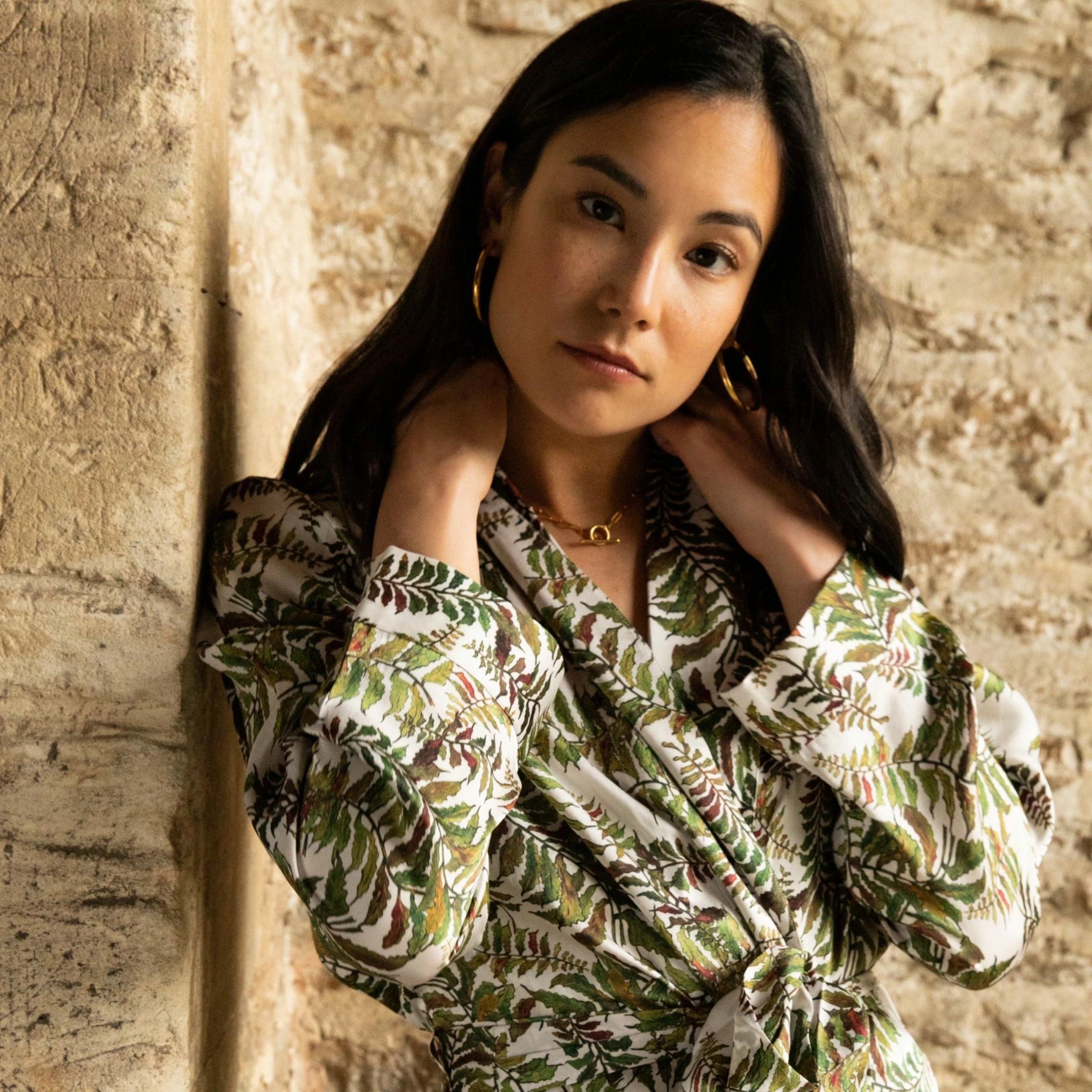 Bertioli By Thyme Silk Robe In Fern Silkwear 4 Bertioli By Thyme Silk Robe In Fern Silkwear