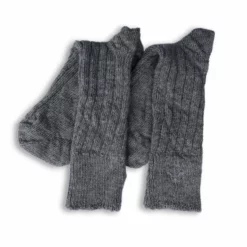 Genevieve Sweeney Grey Alpaca Bed Socks With Embroidered Thyme Sprig Accessories