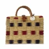 Toino Abel Blue & Red Handwoven Reed Bag 1 Toino Abel Blue & Red Handwoven Reed Bag