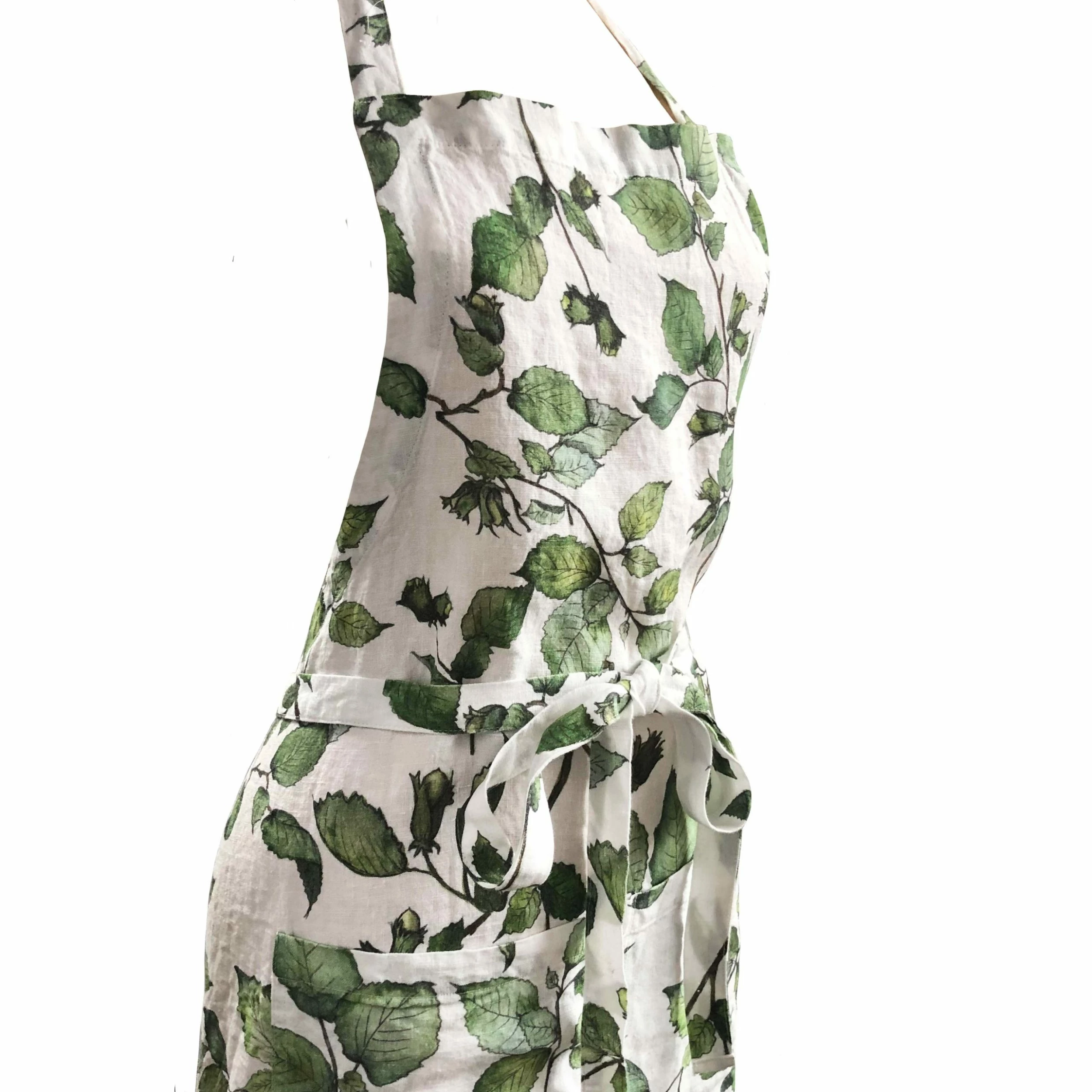 Bertioli By Thyme Aprons Cobnut Printed Linen Apron 4 Bertioli By Thyme Aprons Cobnut Printed Linen Apron