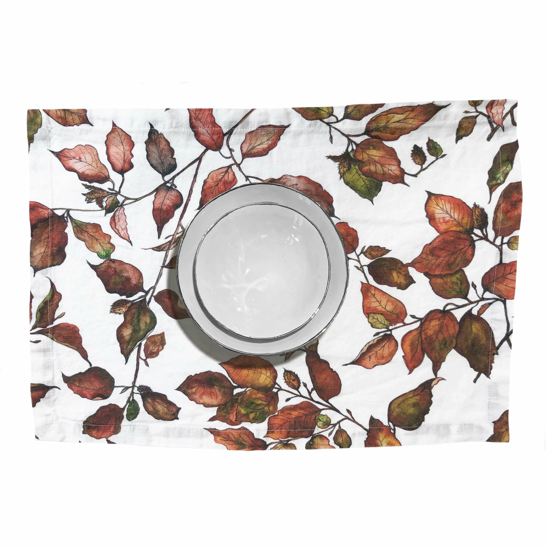 Bertioli By Thyme Table Linens Copper Beech Linen Placemat 4 Bertioli By Thyme Table Linens Copper Beech Linen Placemat