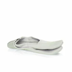 Thyme Accessories Leather Slippers In White
