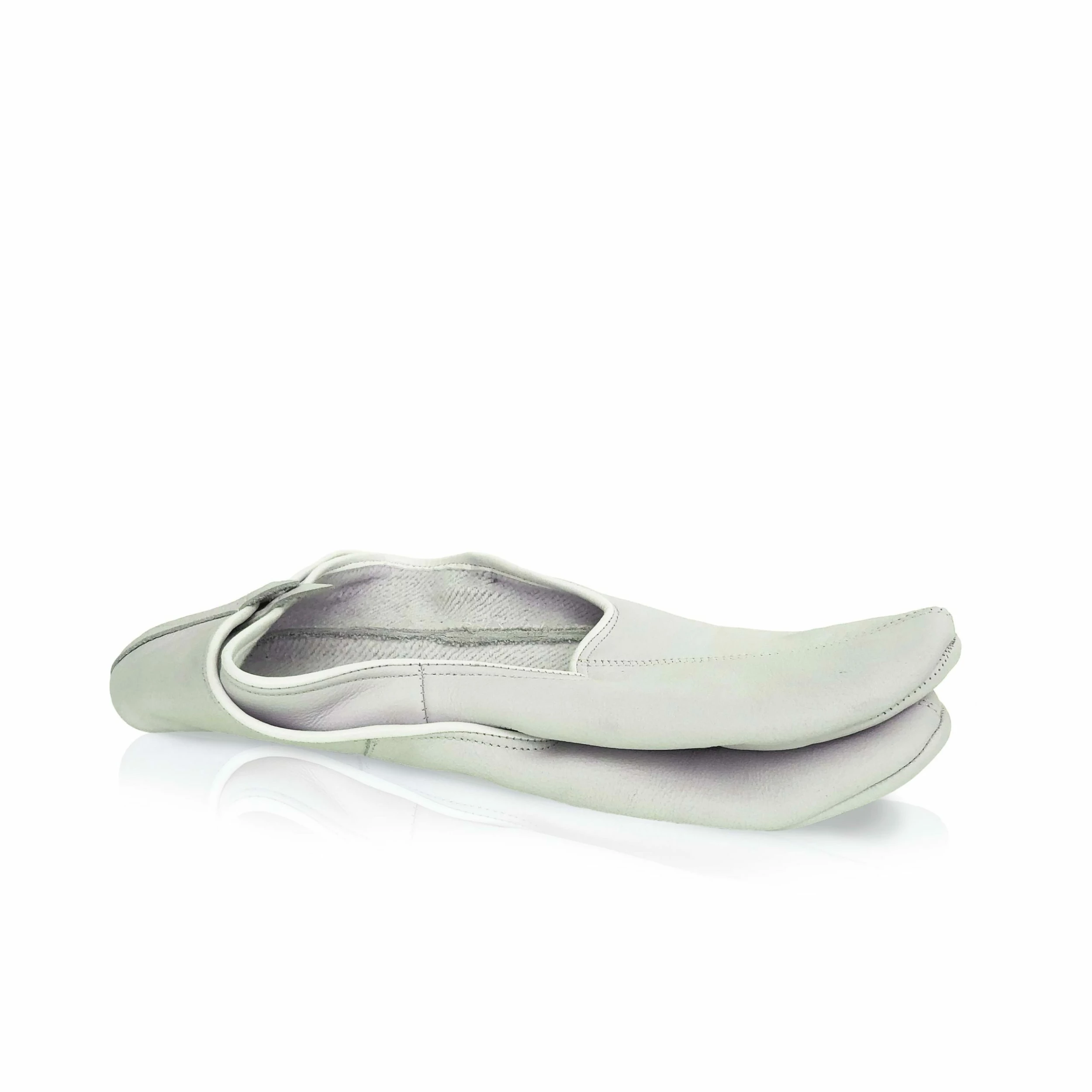 Thyme Accessories Leather Slippers In White 4 Thyme Accessories Leather Slippers In White