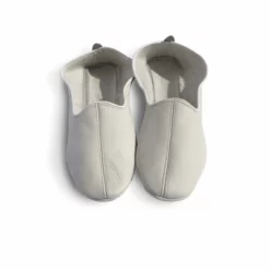 Thyme Accessories Leather Slippers In White