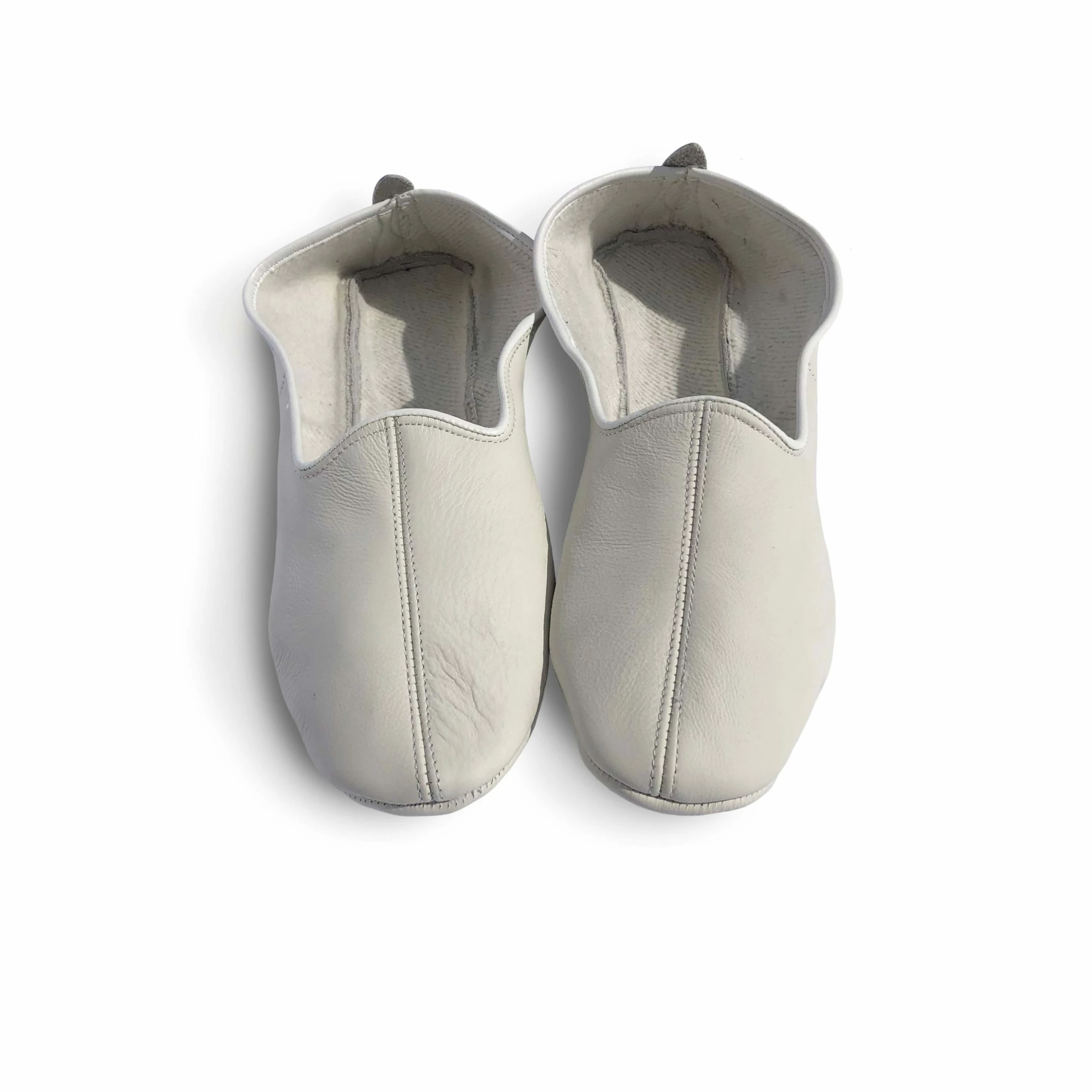 Thyme Accessories Leather Slippers In White 3 Thyme Accessories Leather Slippers In White
