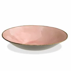 Thyme Large Bowl With Shiny Gold Rim Ceramics