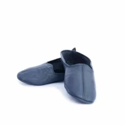 Thyme Leather Slippers In Blue