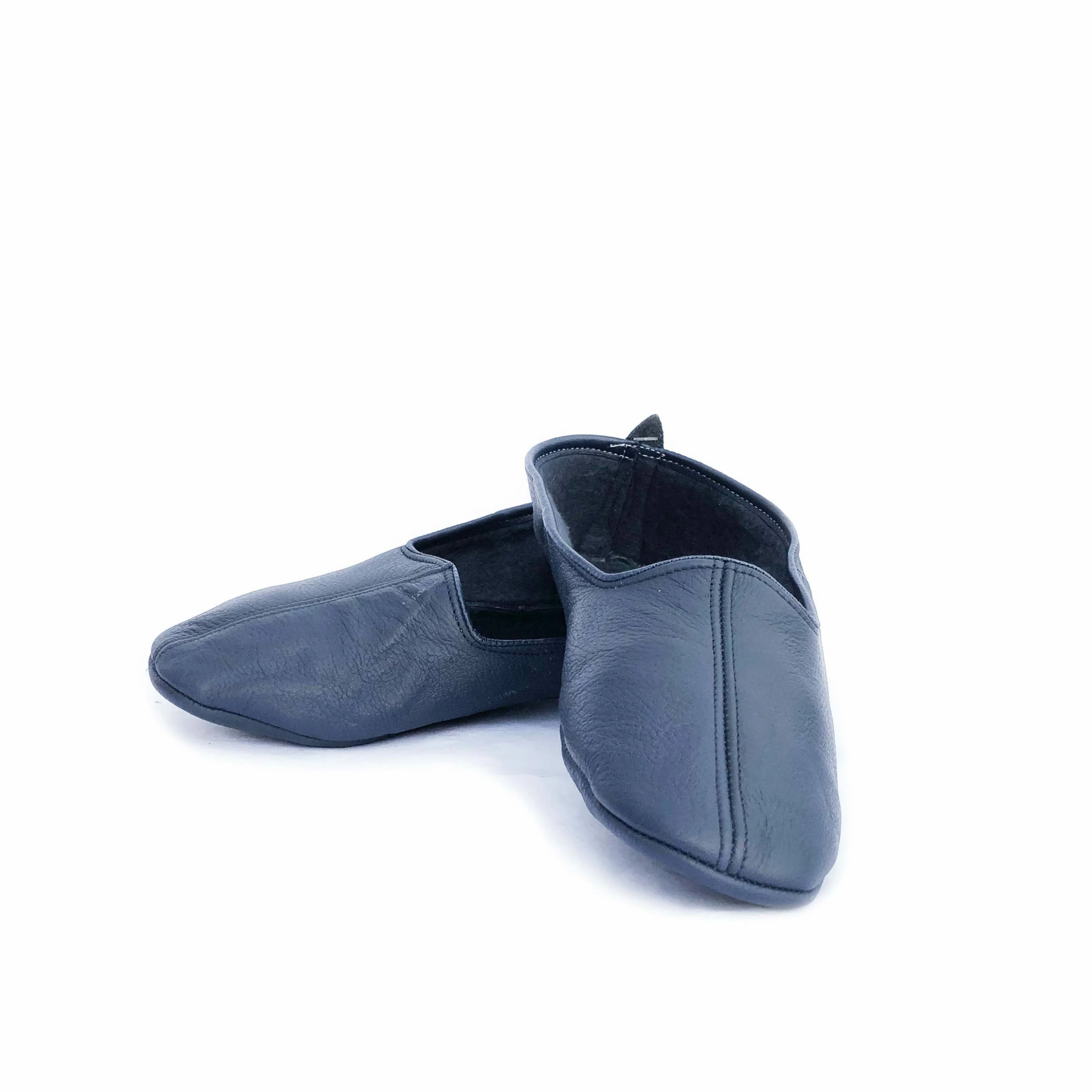 Thyme Leather Slippers In Blue 4 Thyme Leather Slippers In Blue