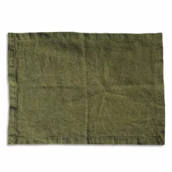 Bertioli By Thyme Dark Green Linen Placemat Table Linens
