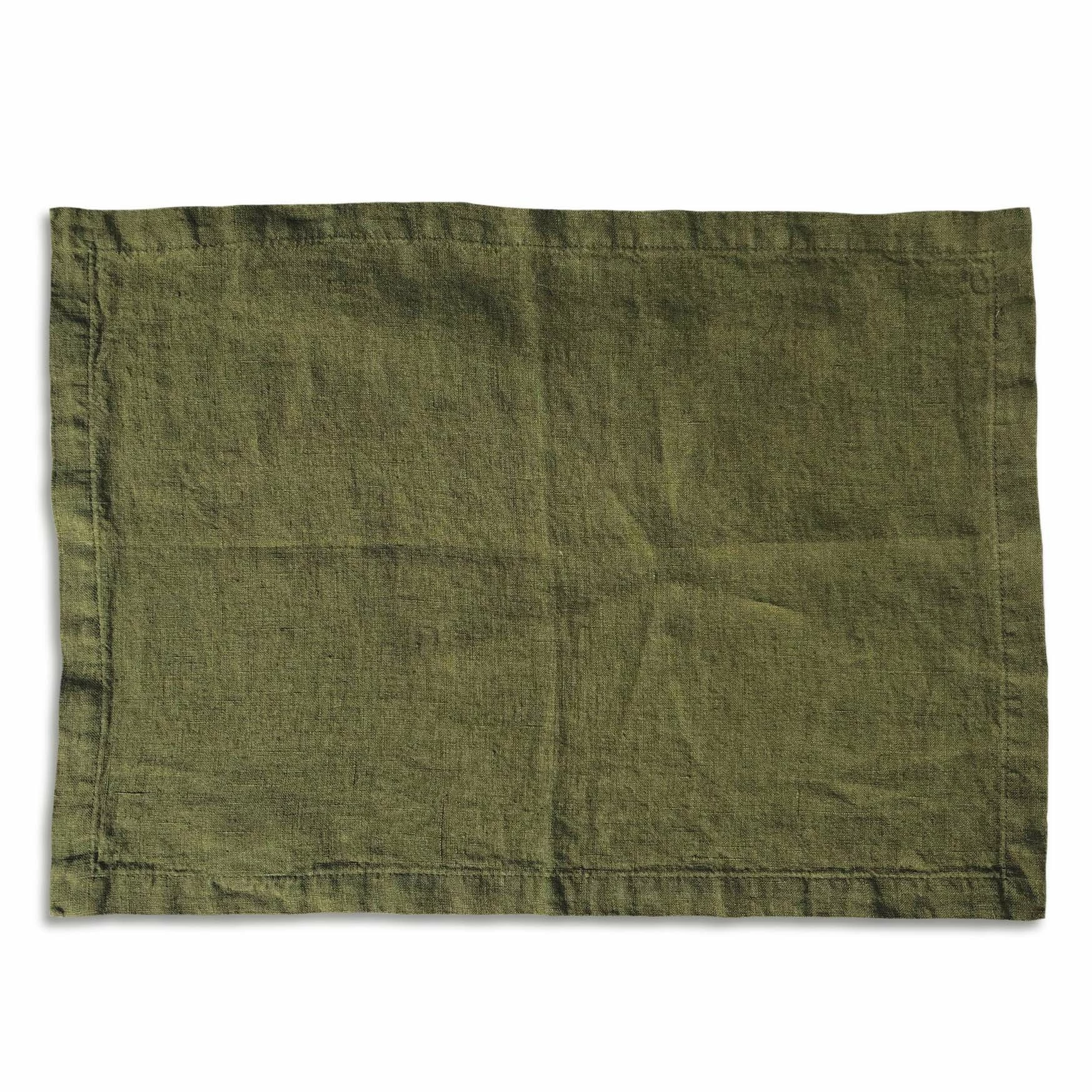 Bertioli By Thyme Dark Green Linen Placemat Table Linens 3 Bertioli By Thyme Dark Green Linen Placemat Table Linens