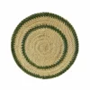 Mmaa Social Placemats Green & Natural Hand Woven Straw Placemat