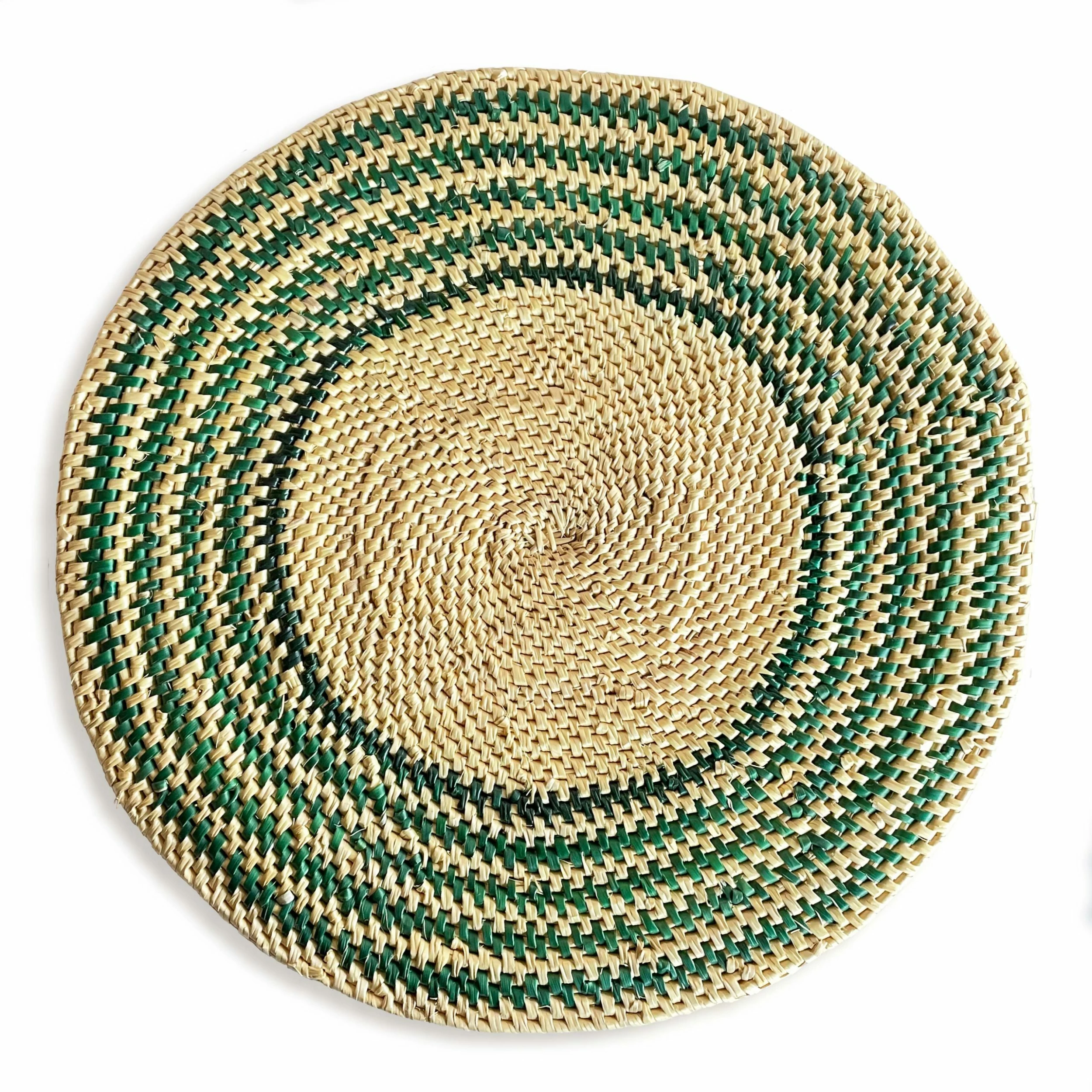 Mmaa Social Multi Green Ring Hand Woven Straw Placemat Placemats 3 Mmaa Social Multi Green Ring Hand Woven Straw Placemat Placemats