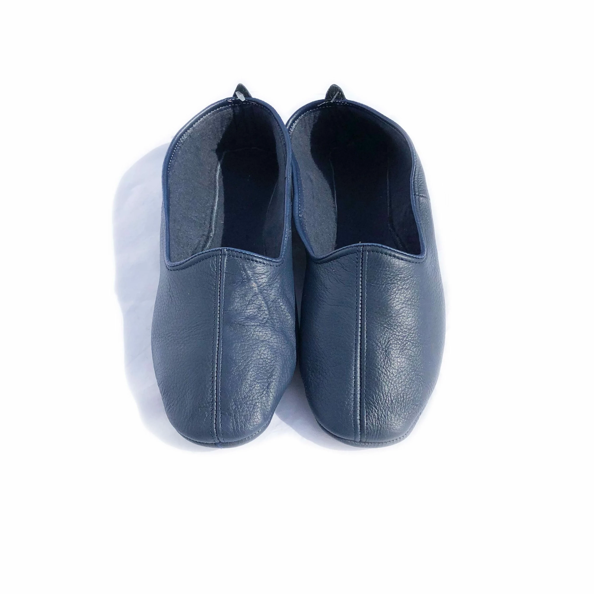 Thyme Leather Slippers In Blue 3 Thyme Leather Slippers In Blue