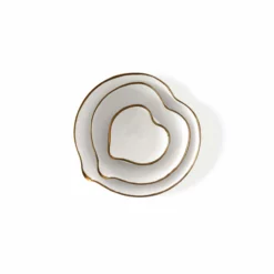 Thyme Ceramics Heart Bowl With Gold Rim