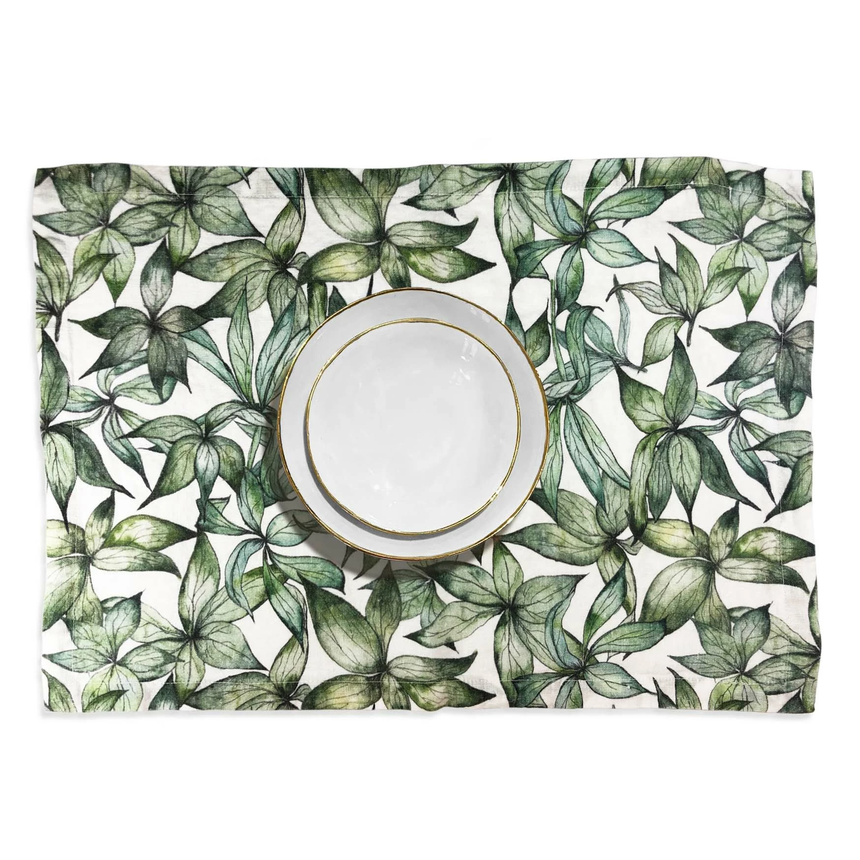 Bertioli By Thyme Hellebore Leaves Linen Placemat Table Linens 4 Bertioli By Thyme Hellebore Leaves Linen Placemat Table Linens