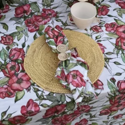 Bertioli By Thyme Table Linens Rosa Rugosa Linen Table Cloth