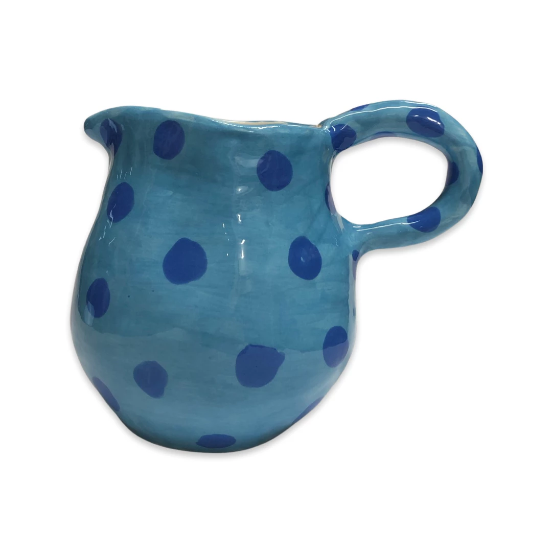 Lomito Large Jug With Blue Dots Ceramics 3 Lomito Large Jug With Blue Dots Ceramics