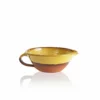 Thyme Ceramics Small Lipped Farmhouse Bowl With Handle In Honey