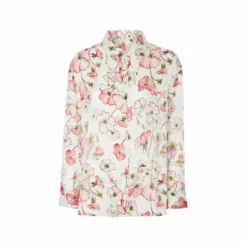 Bertioli By Thyme Silkwear Silk Shirt In Pink Rose With Stripe