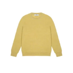 Mandkhai Mens Round Neck Jumper In Yellow Menswear