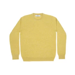 Mandkhai Mens Round Neck Jumper In Yellow Menswear