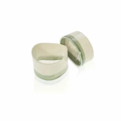 Thyme Ceramics Ceramic Napkin Ring With Light Green Stripe