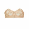 Coutille Strapless Balconette Clam Bra In Oat Accessories 1 Coutille Strapless Balconette Clam Bra In Oat Accessories
