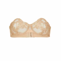Coutille Strapless Balconette Clam Bra In Oat Accessories