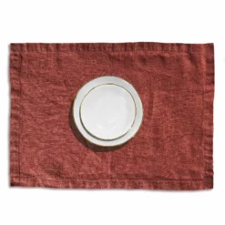 Bertioli By Thyme Orange Rust Linen Placemat