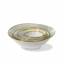 Thyme Nest Of Hand Made Bowl With Gold Rim