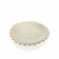 KCHossack Daisy Pedestal Bowl Low - White