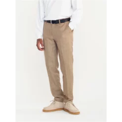 Wax London Alp Smart Check Trouser - Brown
