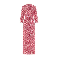 Valle & Vik The Long Flirt Shirt Dress In Ville Blomst Pink Womenswear