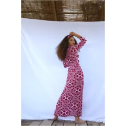 Valle & Vik The Long Flirt Shirt Dress In Ville Blomst Pink Womenswear