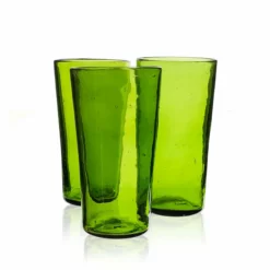 La Maison Dar Dar Recycled Juice Glass In Olive Green