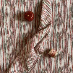Deborah Brett Hand Painted Red Stem Stripe Napkin Ring