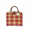 Toino Abel Bags & Baskets Pink & Orange Handwoven Reed Bag 1 Toino Abel Bags & Baskets Pink & Orange Handwoven Reed Bag