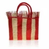 Colombia Collective Narino Woven Tote In Scarlett Stripe 1 Colombia Collective Narino Woven Tote In Scarlett Stripe