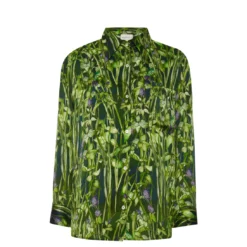 Bertioli By Thyme Silk Shirt In Rivermint With Stripe Silkwear