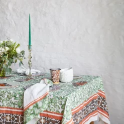 Bertioli By Thyme Pre-Order Tiger Moth & Stinging Nettle Table Cloth Table Linens