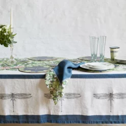 Bertioli By Thyme Table Linens Dragonfly & Waterlily Napkin