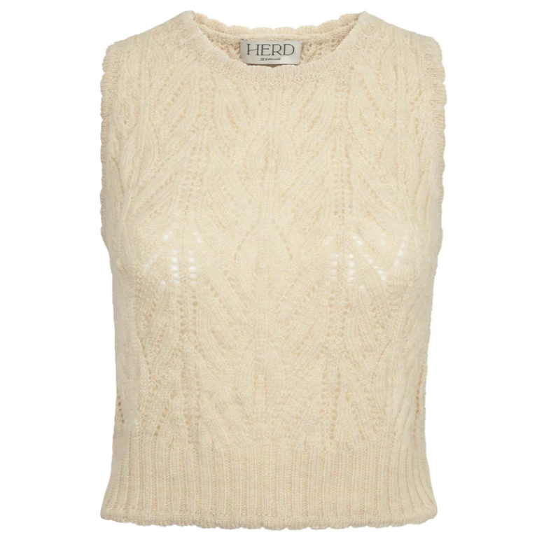 Herd Wyre Vest - Ecru Womenswear 3 Herd Wyre Vest - Ecru Womenswear