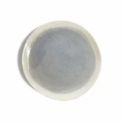 Thyme Ceramics Hand Made Dessert Plate With Painted Light Blue Centre