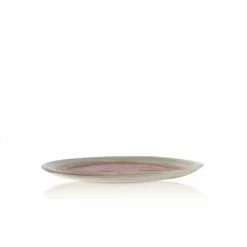 Thyme Hand Made Dessert Plate With Painted Pink Centre