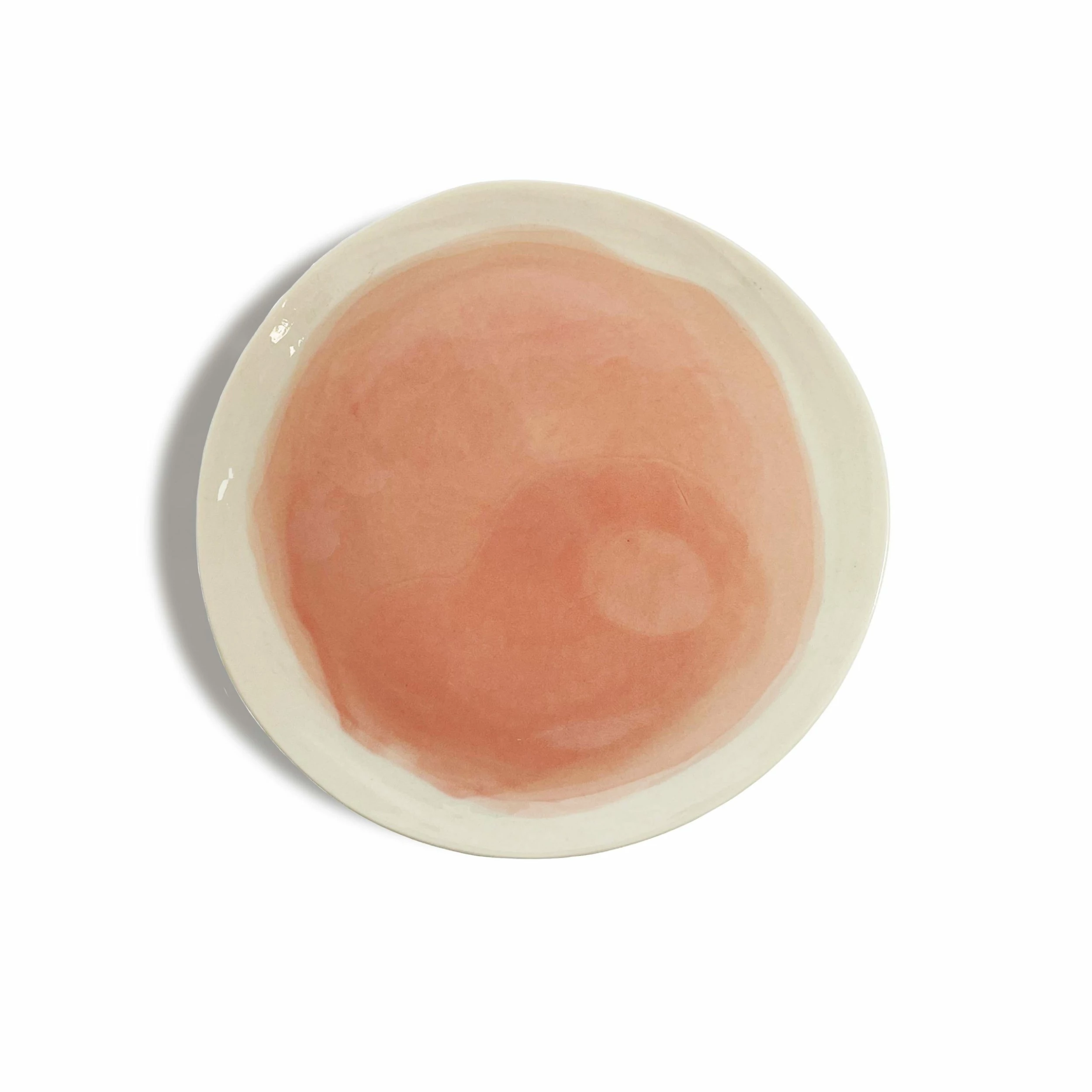 Thyme Hand Made Dessert Plate With Painted Pink Centre 3 Thyme Hand Made Dessert Plate With Painted Pink Centre