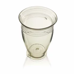 Thyme Spiral Line Glass Vase In Smoke