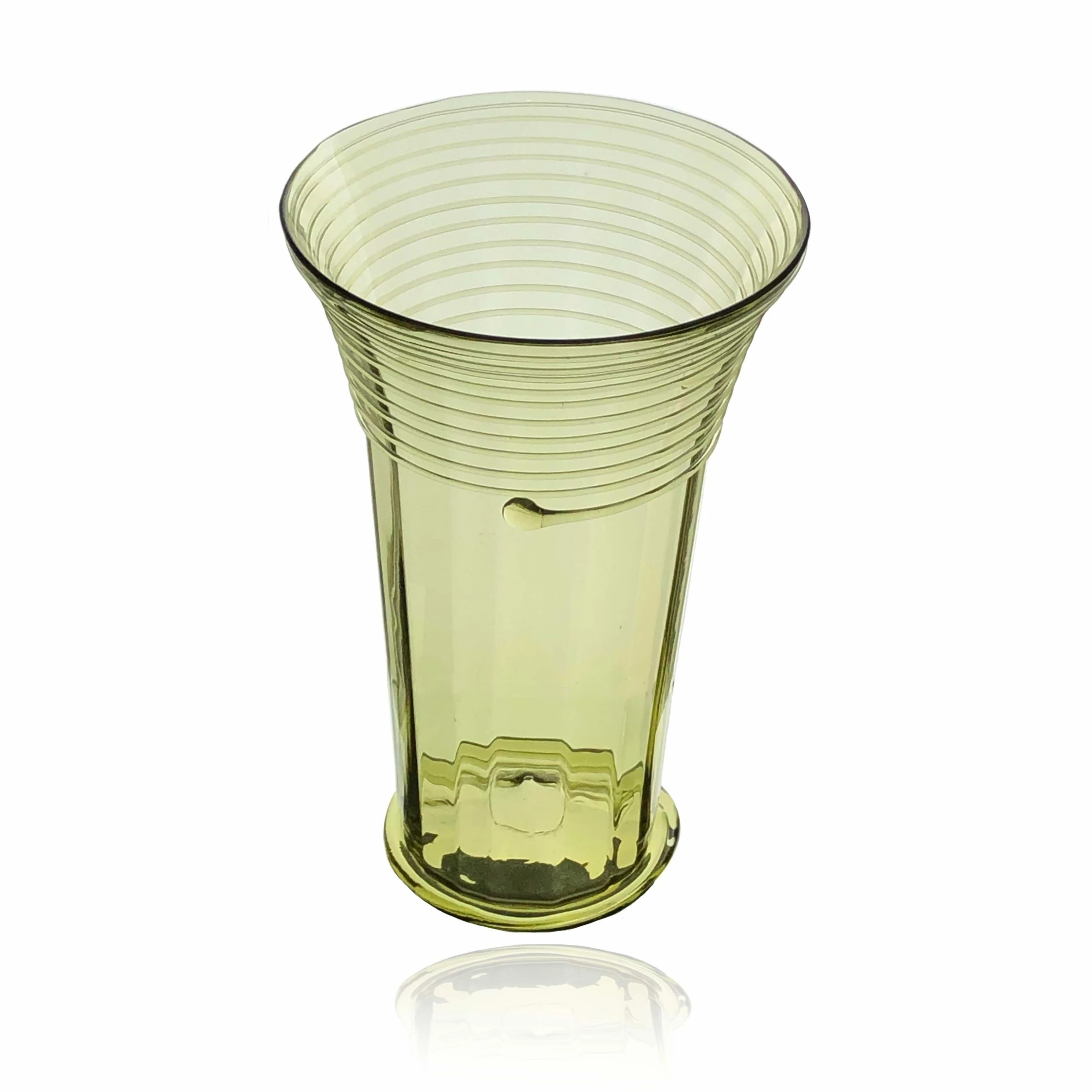 Thyme Glassware Flared Neck Glass Vase In Green 4 Thyme Glassware Flared Neck Glass Vase In Green